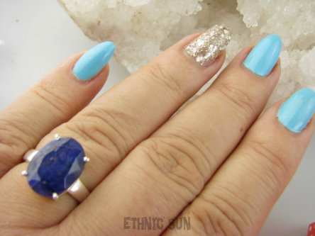 bpee4327 PIĘKNY LUX Pierścień Pierścionek OKAZ Szafir Indyjski WIERNOŚĆ związkach , Stres, choroby oczu ciśnienie Szafiry r.19/ r.20 Srebro 925