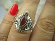 bpe6110 Pięknie Zdobiony Delikatny Sekretnik UNIKAT !!! Otwierany Pierścień Czerwony Onyks r.17/r.18 Srebro 925 - 4