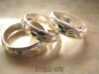 bpee899 MAX BLASK Pięknie Rzeźbiona Obrączka Cała ze Srebra Pierścień r.14 SREBRO 925