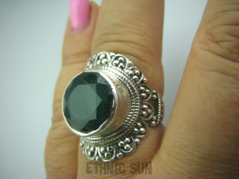 bpee2810 SZMARAGDOWY KLEJNOT !!!! Ekskluzywny Pierścień zielony Szmaragd Indyjski Szmaragdy r.19 Srebro 925 #