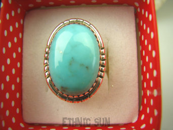 bpe8375 Niezwykły OKAZ Pierścień naturalny Błękitny TURKUS ARIZONA Turkusy r.19 egzotyczne Srebro 925 #
