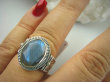 bpee3470 Biżuteria Egzotyczna Pierścień Obrączka szlifowany Niebieski Labradoryt Spektrolit kamień Zorzy Polarnej r.19 Srebro 925 # - 5