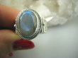 bpee3470 Biżuteria Egzotyczna Pierścień Obrączka szlifowany Niebieski Labradoryt Spektrolit kamień Zorzy Polarnej r.19 Srebro 925 # - 7