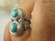bpe6941 Cudny PIERŚCIEŃ Greckie wzory naturalny TURKUS - opiekun ciała i duszy turkusy r.16 Srebro 925 # - 2
