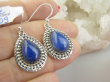 bke1209 Egzotyczne Lekkie Kolczyki z królewskimi Lapis Lazuli z pirytem w orientalnej oprawie Srebro 925 - 2