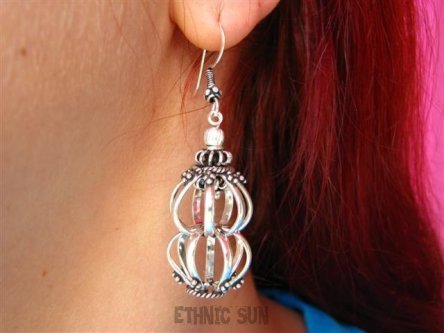 akel612 Fenomenalne DUŻE Szerokie Ażurowe PRZEPIĘKNE Egzotycznie Dźwięczące  Kolczyki Całe ze Srebra SREBRO 925 WSPANIAŁE 