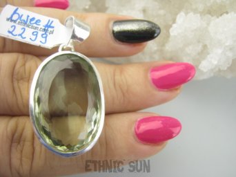 bwee2299 Biżuteria Ekskluzywna !! RZADKOŚĆ Lśniący OKAZ 16g! Wisior Zawieszka Zielony AMETYST unikat Srebro 925 #