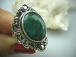 bpee2856 SZMARAGDOWY KLEJNOT - Piękny Egzotyczny OKAZ Pierścień zielony Szmaragd Indyjski Szmaragdy r.22 Srebro 925 # - 2
