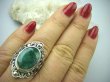 bpee2856 SZMARAGDOWY KLEJNOT - Piękny Egzotyczny OKAZ Pierścień zielony Szmaragd Indyjski Szmaragdy r.22 Srebro 925 # - 5