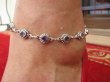 bb3487 INTRYGUJĄCA  SEXI Duża 16 gramów !!! Regulowana Bransoleta z ametystami na Nogę na Kostkę Ametyst SREBRO 925 # - 6