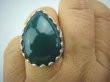 bpe5246 Bajeczny Wielki PIERŚCIEŃ ZIELONY ONYKS - SERCE ,PAMIĘĆ r.20 pięknie zdobione Srebro 925 # - 6