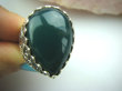 bpe5246 Bajeczny Wielki PIERŚCIEŃ ZIELONY ONYKS - SERCE ,PAMIĘĆ r.20 pięknie zdobione Srebro 925 # - 7