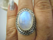 bpe5965 Egzotyczna piękność Pierścień Niebieski Kamień Księżycowy r.17 Srebro 925 # - 2