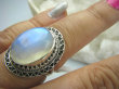 bpe5965 Egzotyczna piękność Pierścień Niebieski Kamień Księżycowy r.17 Srebro 925 # - 3