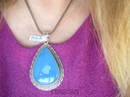 bwe3522 BŁĘKITNE NIEBO !!! Wspaniały GIGANT  29 g ! AZ 7 CM !! Wisior KOJĄCY Niebieski Chalcedon Tarczyca (czakra gardła) SREBRO 925 #