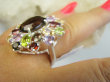 bpee4585 Wooow BOSKO PIĘKNY WIELOBARWNY Lux Pierścień Pierścionek naturalny Kwarc Dymny, Cytryn, Ametyst, Granaty, Oliwin r.18 SREBRO 925 # - 5