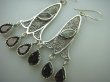 bkee830 Olśniewająco piękne Kielichy Kwiatowe !! Długie 6 cm Ażurowe Przepiękne orientalne Kolczyki Labradoryt Spektrolit, Granaty Srebro 925  - 6