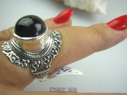 bpe4891 Biżuteria Orientalna !!! Śliczny Wysoki Pierścień Ametyst - kamień mądrości r.16 Srebro 925 #