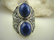bpe6999 Na szczupły palec Pierścień granatowo chabrowy Lapis Lazuli - strażnik prawdy i mądrości r.10/ r.11 Mały Rozmiar Srebro 925 # - 6