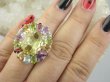 bpee4642 Wooow BOSKO PIĘKNY WIELOBARWNY Lux Pierścień Pierścionek naturalny Cytryn Lemon, Ametyst, Granaty, Oliwin, Blue Topaz r.15 SREBRO 925 # - 5