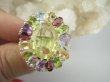 bpee4642 Wooow BOSKO PIĘKNY WIELOBARWNY Lux Pierścień Pierścionek naturalny Cytryn Lemon, Ametyst, Granaty, Oliwin, Blue Topaz r.15 SREBRO 925 # - 6