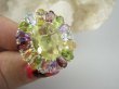 bpee4642 Wooow BOSKO PIĘKNY WIELOBARWNY Lux Pierścień Pierścionek naturalny Cytryn Lemon, Ametyst, Granaty, Oliwin, Blue Topaz r.15 SREBRO 925 # - 7