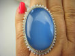 bpe7797 OLBRZYM 30 gramów 5 cm / 3.4 cm ! Niebiańska Piękność WSPANIAŁY Regulowany Pierścień CHALCEDON (TARCZYCA)r.16, r.17, r.18, r.19, r.20, r.21, r.22 , r.23 Srebro 925 # - 2