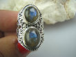 bpe5047 Biżuteria Orientalna - Egzotyczny Pierścień Labradoryt Spektrolit kamień Zorzy Polarnej r.11/ r.12 Mały Rozmiar Srebro 925 # - 2