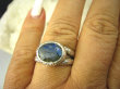 bpee3883 Delikatny Pierścień szlifowany Granatowy Labradoryt Spektrolit kamień Zorzy Polarnej r.21 Srebro 925 # - 3