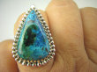 bpe7982 Cudowne Barwy - Rzadkość Egzotyczny Pierścień naturalny Niebiesko Zielono Morski AZURYT r.18 Srebro 925 # - 2