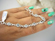 bb3080 BŁĘKITNE CUDO !!!! Przepiękna delikatna Bransoleta z kamieniami młodości - 7 sztuk kamieni BLUE TOPAZ RZADKOŚĆ Srebro 925 # - 6
