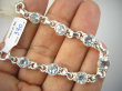 bb3080 BŁĘKITNE CUDO !!!! Przepiękna delikatna Bransoleta z kamieniami młodości - 7 sztuk kamieni BLUE TOPAZ RZADKOŚĆ Srebro 925 # - 10
