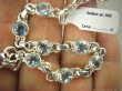 bb3080 BŁĘKITNE CUDO !!!! Przepiękna delikatna Bransoleta z kamieniami młodości - 7 sztuk kamieni BLUE TOPAZ RZADKOŚĆ Srebro 925 # - 4
