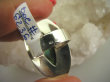 bpe6236 Klasyczny Długi 4,1 cm Pierścień Granatowy Labradoryt Spektrolit r.16 Lśniące Srebro 925 # - 8