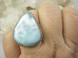 bpe9563 Anielski Pierścień Pierścionek Rzadki Niebieski Larimar (kamień Anielski ) - stawy, serce lęki, otwiera czakrę gardła r.17 Srebro 925 # - 7