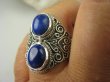 bpe6933 KSIĘŻNA Z EGIPTU  !!! Egzotyczny Masywny Pierścień granatowy Lapis Lazuli - strażnik prawdy i mądrości r.20/ r.21 Srebro 925 # - 6