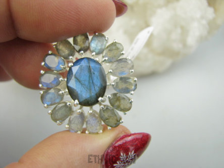 bpee4494 Max blask bardzo mieniace się labradoryty WIELOBARWNE Piękny Regulowany Pierścień Pierścionek z Labradorytami szlif Labradoryt Spektrolit - kamień Zorzy Polarnej r.13, r.14, r.15, r.16 Srebro 925 #