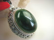 bwe3671 Cudowny Duży OKAZ 24g !!! Wisior Zawieszka zielony Onyks - regeneruje SERCE, EGZEMY, PAMIĘĆ Srebro 925 # - 9