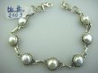 bb2103 Kobieca Delikatna Bransoleta z prawdziwymi Perłami hodowlanymi Perła Perły Hodowlane Srebro 925 # - 7