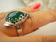 bpe9147 Śliczny Pierścień Pierścionek zielony Onyks r.21 Srebro 925 Onyksem # - 2