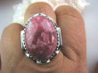bpe4631 THULIT DUŻY ROZMIAR 24 ,OKAZ 22 gramy !!! Egzotyczny Pierścień RÓŻOWY THULIT (Rosaline) r.24 Srebro 925 # - 6