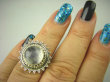 bpe6643 Egzotyczna Piękność - Cudowny Pierścień Przeświecający KAMIEŃ KSIĘŻYCOWY r.13 Srebro 925 # - 8