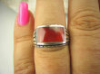 bpe8083 Egzotyczny Sygnet Męski lub Damski Pierścień Czerwony ONYKS - regeneruje SERCE, EGZEMY, PAMIĘĆ r.15/r.16 Srebro 925 # - 5