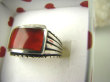 bpe8083 Egzotyczny Sygnet Męski lub Damski Pierścień Czerwony ONYKS - regeneruje SERCE, EGZEMY, PAMIĘĆ r.15/r.16 Srebro 925 # - 8