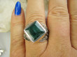 bpee4533 UNISEX DUŻY MĘSKI lub damski SYGNET Pierścień Pierścionek Szmaragd Indyjski Szmaragdy r.25 Srebro 925 # - 4