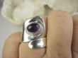 bpe9376 Artystyczny Lśniący Regulowany Pierścień Pierścionek Fioletowy Ametyst r.17, r.18, r.19, r.20, r.21 szeroka obrączka Srebro 925 # - 5