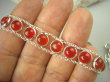 bb3079 Delikatna Bransoleta Czerwony Onyks 11 sztuk - regeneruje SERCE, EGZEMY, PAMIĘĆ Srebro 925 # - 7