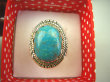 bpe8261 Niezwykły OKAZ Pierścień Pierścionek naturalny TURKUS ARIZONA Turkusy r.17/ r.18 egzotyczne Srebro 925 # - 2