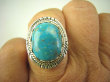bpe8261 Niezwykły OKAZ Pierścień Pierścionek naturalny TURKUS ARIZONA Turkusy r.17/ r.18 egzotyczne Srebro 925 # - 5
