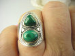 bpe8892 Biżuteria Egzotyczna !!! Pierścień Pierścionek Zielony MALACHIT - pobudza kreatywność r.17 Srebro 925 # - 6